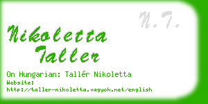 nikoletta taller business card