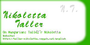 nikoletta taller business card